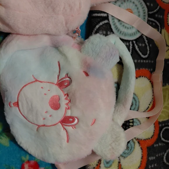 Cute Pink and Multicolor Plush Bags - Picture 3 of 6